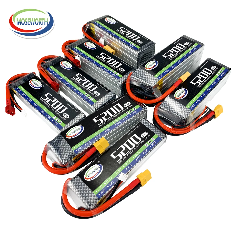 Câbles et étiquette de la batterie LiPo RC haute performance 2S à 5S 4200-5000mAh 25-40C XT60