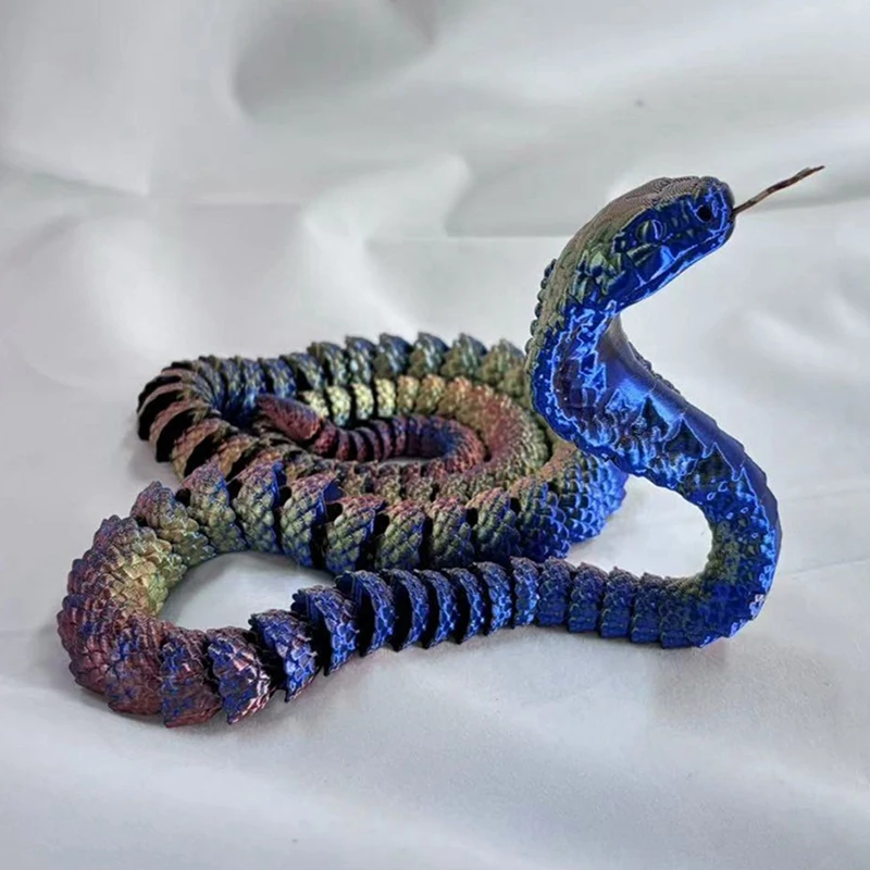 3D Printed Cobra,3D Printed Articulated Cobra, Posable Flexible Cobra Toys 5