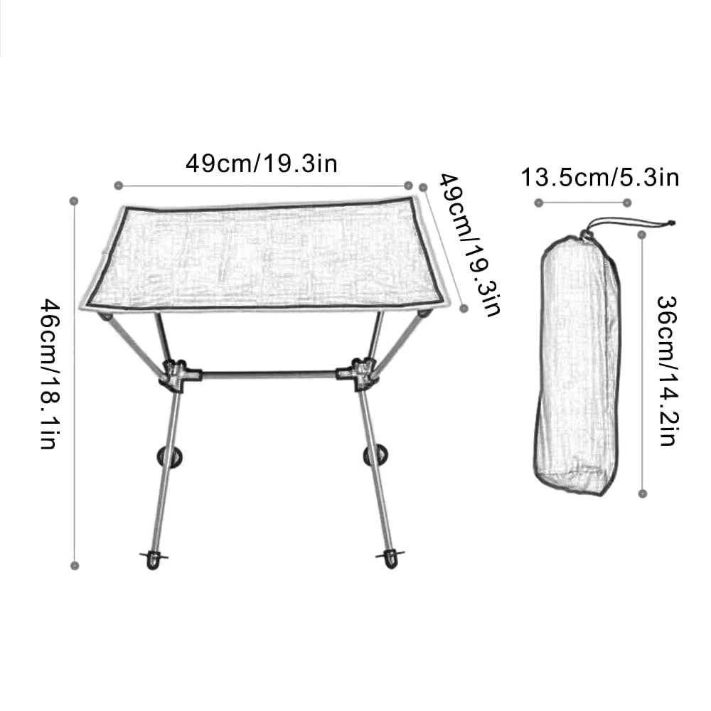 HooRu Ultralight Folding Table Outdoor Portable Detachable Desk Backpacking for Beach Camping Travelling Fishing Tools Furniture Foldable Table