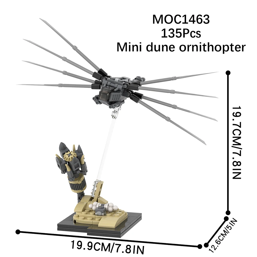 MOOXI Dune Ornithopter 135Pcs MOC Bricks Science Movie Atreides Scene Model Building Blocks Kids Toys For Children Gifts MOC1463