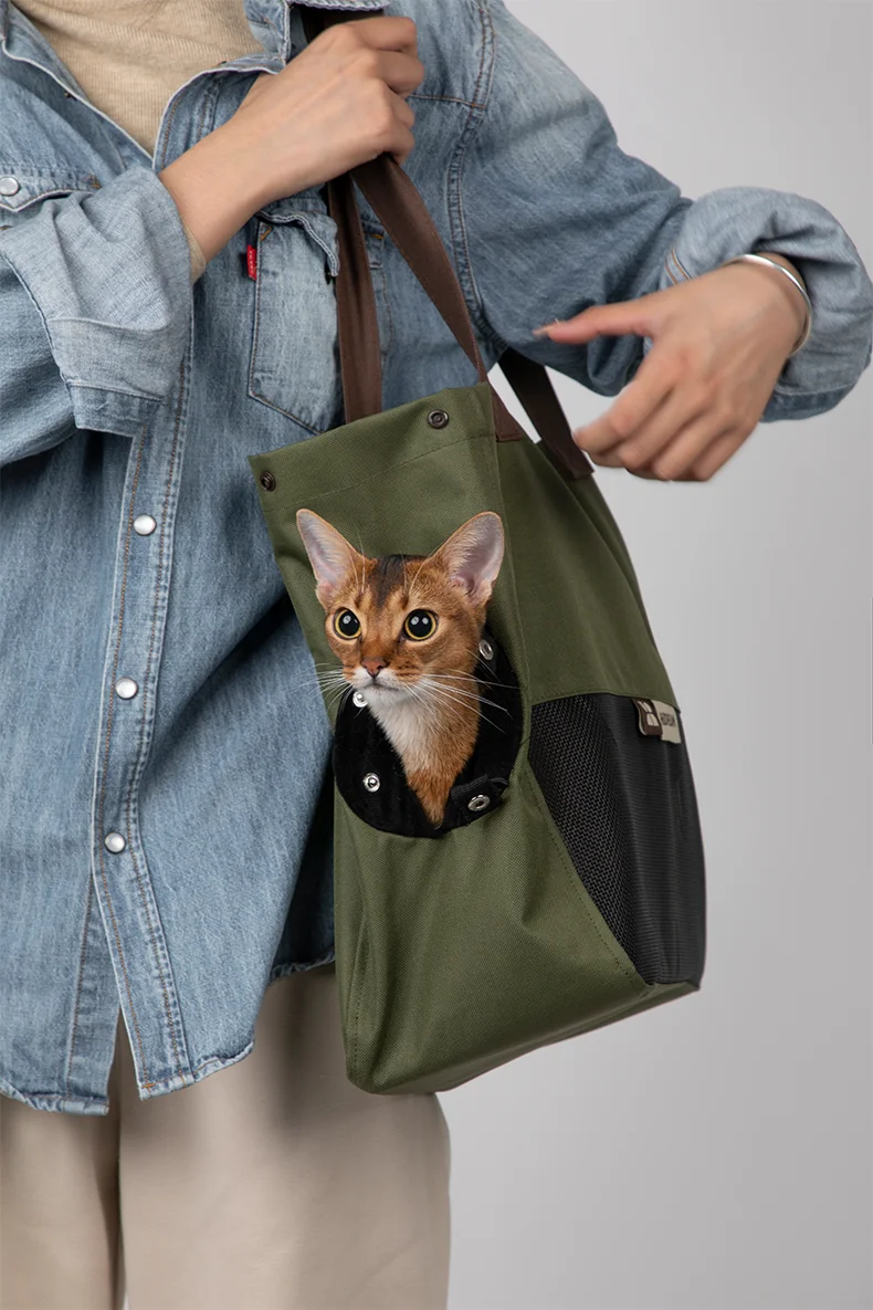 Pet Carrier Bag One Shoulder Canvas Transport Portable Handbag Puppy Kitten Sling Out Travel Backpack