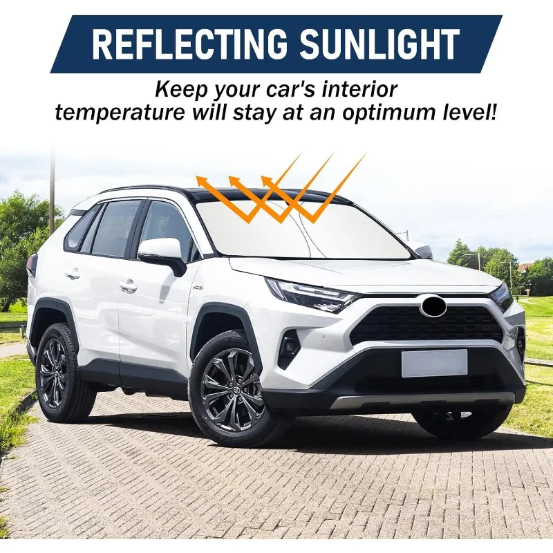 Premium Windshield Sun Shade: UV Blocking Sun Visor for SUV and Crossover Front Windows