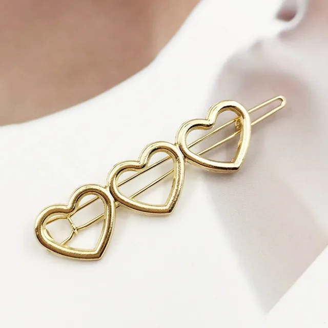 Korean Style Hollow Love Heart Hairpin Barrettes Sweet Hair Clips For Woman Girl Fashion Hair Accessories Styling Tools gray