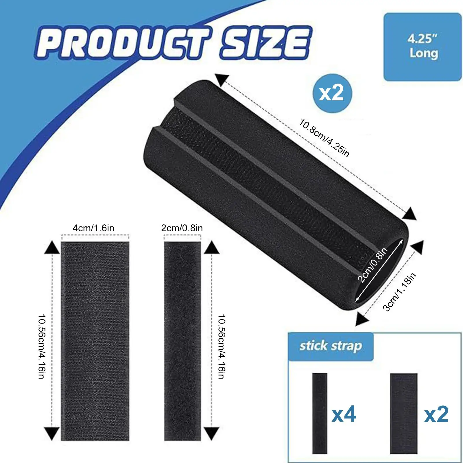 2PCS Foam Handlebar Grips Foam Bike Grips Cushions Grippers Handlebar Wrap Buffer Cover Ergonomic Comfortable Replacement
