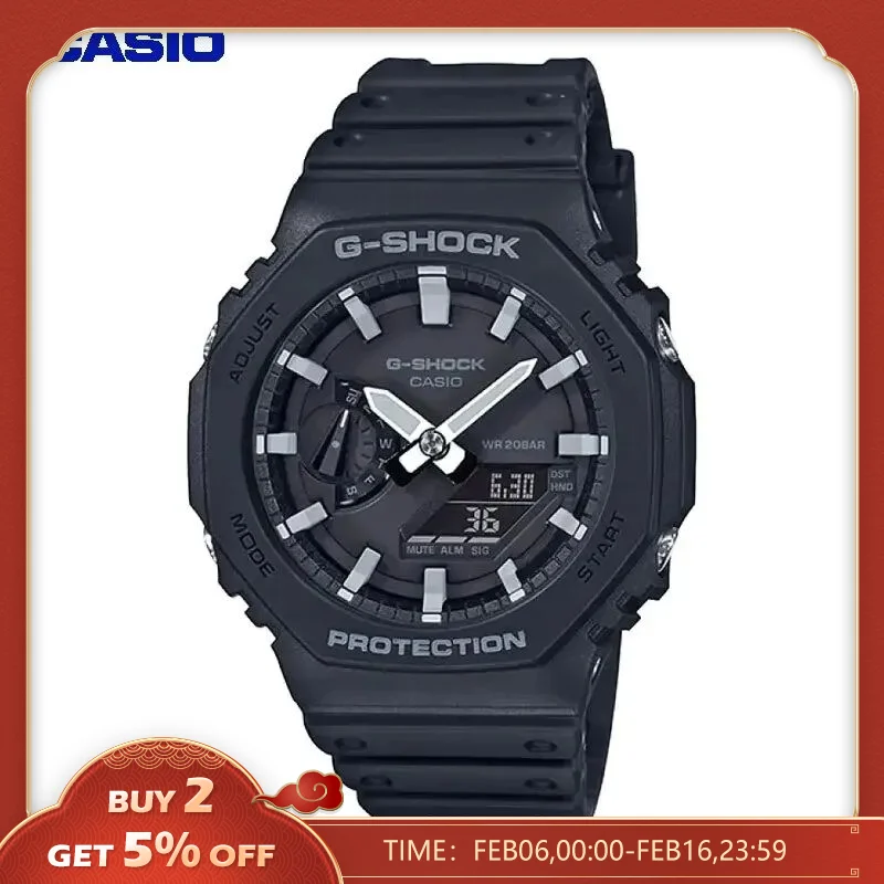 Casio Ga-2100 Orologio Da Uomo Serie G-Shock Cronometro Multifunzionale A Doppio Quadrante Settimana Doppio Display Sport All'Aria Aperta Impermeabile