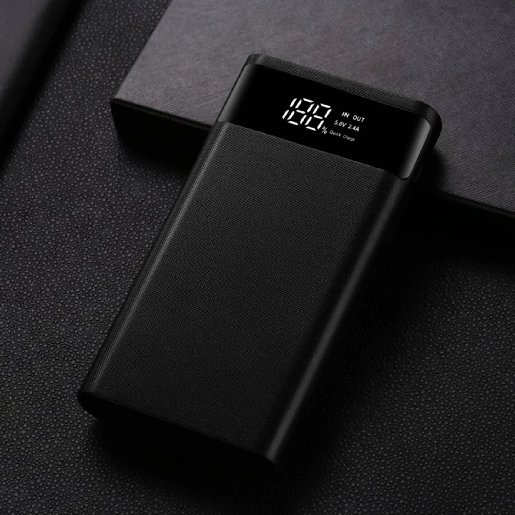 18650 Battery Power Bank Box 5V 2.1A LCD Display 20000MAh Power Board for 6X18650 Battery DIY Powerbank Case(Black)