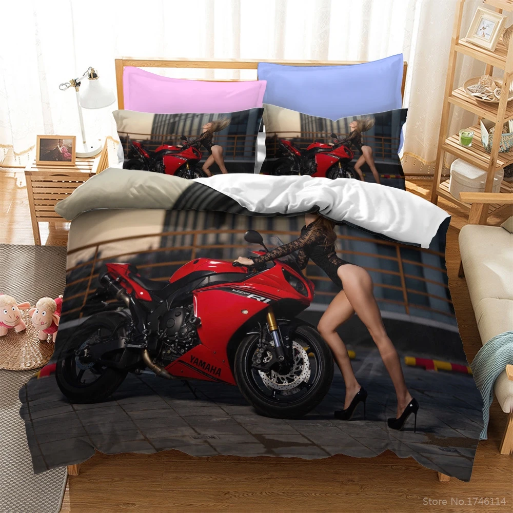 

Sexy High Heel Underwear Girl Motorcycle Bedding Set Queen King Duvet Cover Set Comforter Cover with Pillowcase Set Bedclothes