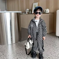 Trendy Plaid Two-Piece Set for Boys Spring Autumn Korean Style Baby Clothes Cute And Stylish Children's Outerwear Ensemble