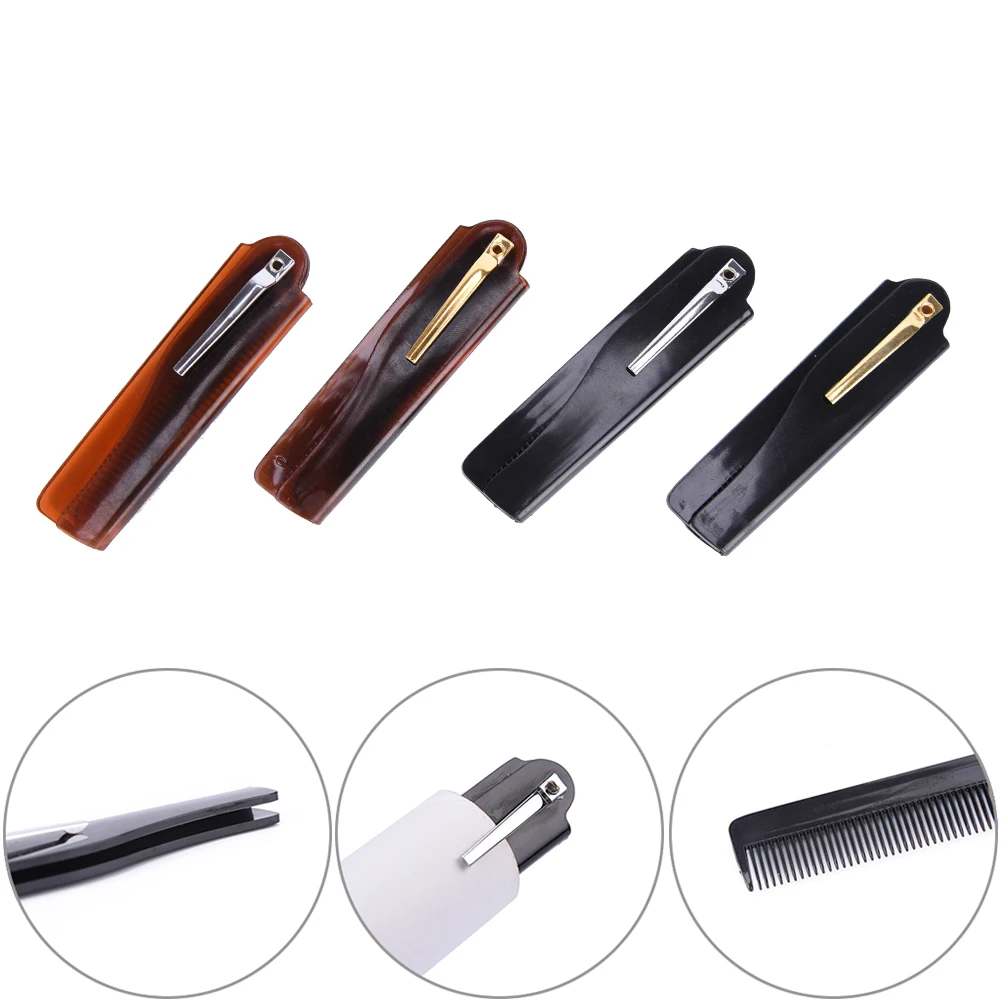مشط الشعر قابل للطي مشبك جيب ، مشط الشارب ، تصفيف اللحية ، أداة تصفيف ، محمولة ، 1 *