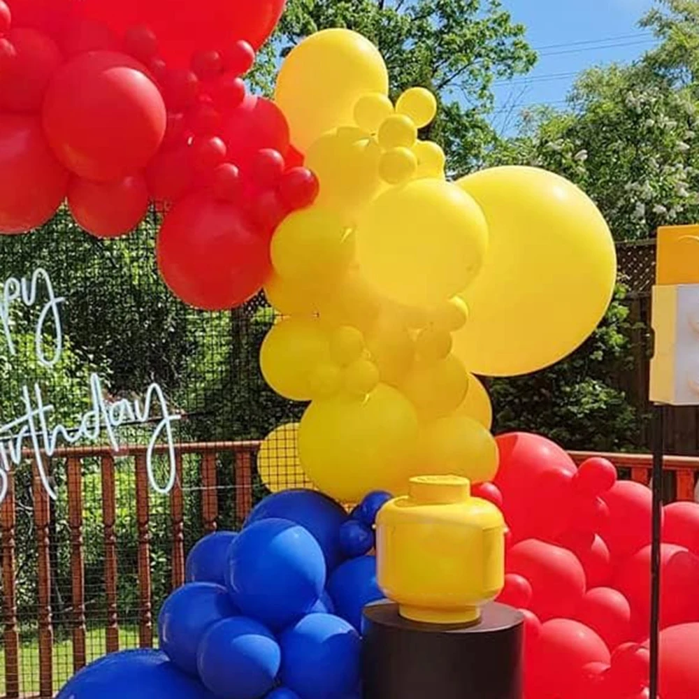 Red Blue Yellow Balloons Garland Circus Carnival Birthday Party Latex Balloon Arch Baby Shower Air Globos Decorations Supplies