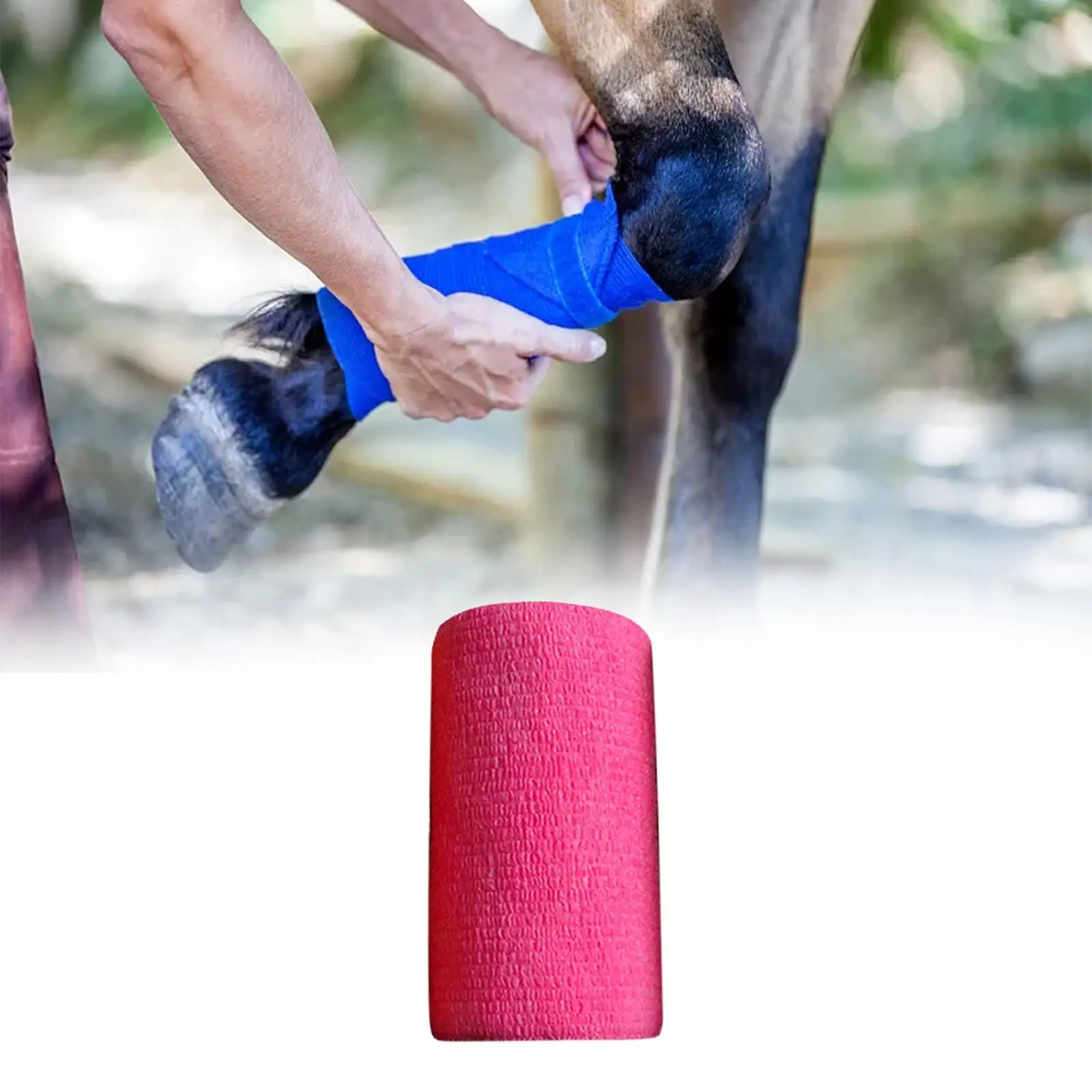 2x for Horses Athletic Tape 4 Inch X Non-Woven Stretch Horse Leg Wrap Self-Adherent Wrap