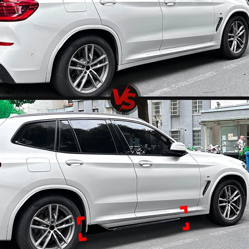 BMW X3 X3M G01 X4 X4M G02 2018-2024 M 스포츠 스타일 익스텐션 립 로워 세퍼레이터 스트립 장식 바디킷용 차량 사이드 스커트
