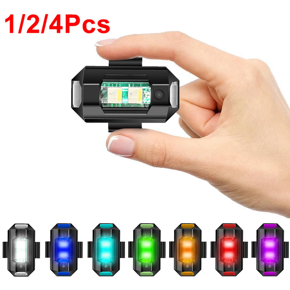 

Universal Mini Led Drone Strobe Lights Motorcycle Anti-collision Warning Light With USB Charging 7 Colors Turn Signal Indicator