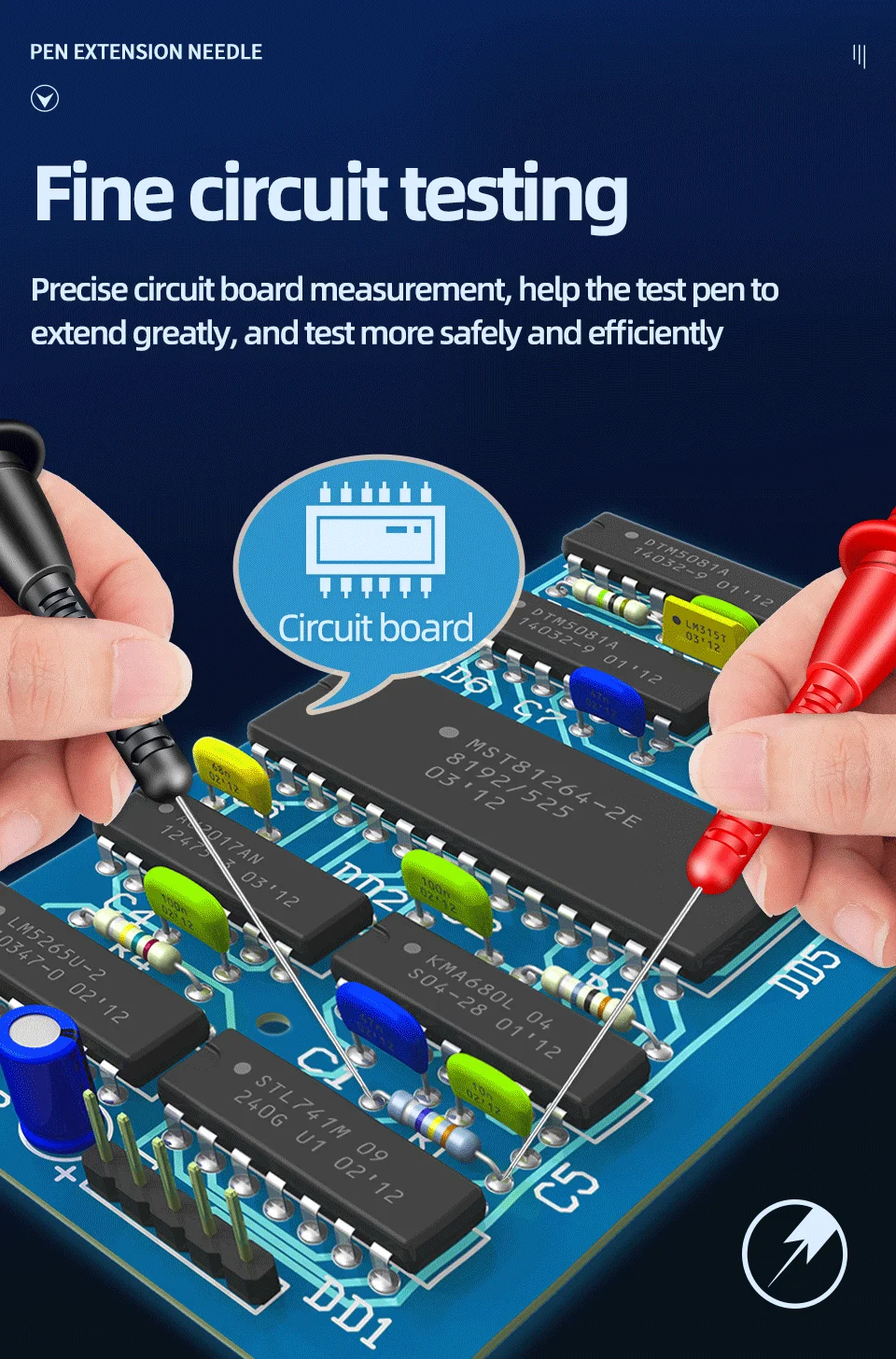 Diagnosewerkzeuge Multimeter Messleitung ANENG PT2003 Verlängerung Zurück Piercing Nadelspitze Sonden Auto Automotive Test Probe Kit 3MM – Detail 9