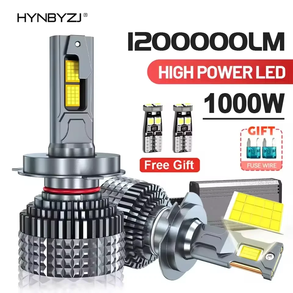 LED Car Headlights 1200000LM H7 Canbus HB4 H11 H4 H1 9012 HB3 9005 9006 H8 Plug-N-Play 1000W