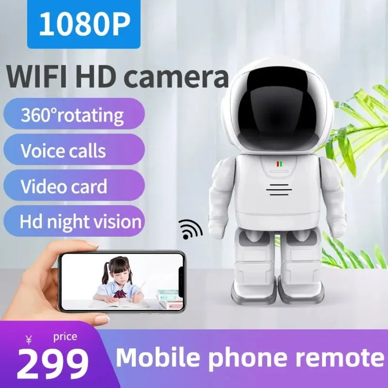 

1080P Full HD Mini Camera 360 ° Night Vision Motion Detection Monitoring Camera Wireless Robot Camera Home Decoration Cam