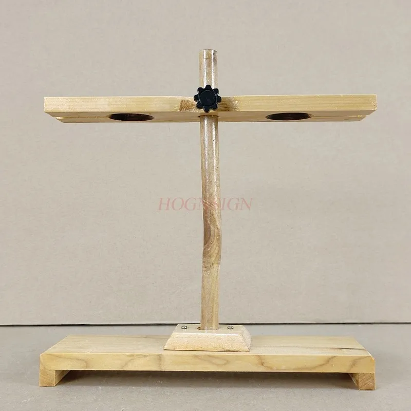 science small production materials Funnel Rack (Wooden) 2 Holes Wood Chemical Experiment Equipment Middle School Teaching
