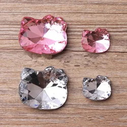 10Pcs Kawaii 3D Nail Art Pink Cat Shaped Nail Charms Jewelry Rhinestones Decoration Metal Alloy Luxury DIY Manicure Accessories