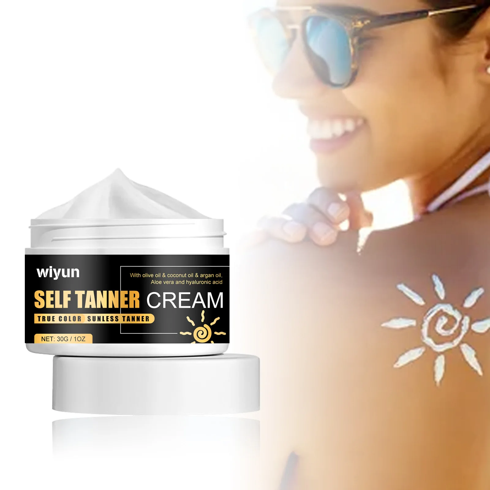 Hyaluronic Self Tanning Cream Indoor Sunless Sunlight Protect Deep Nourish Not Block Pores Intensive Bronzer Body Tanner Lotion