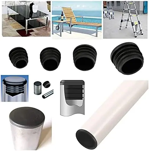 8 pièces noir rond en plastique obturateur embout Tube tuyau insère bouchon bonde insérer bouchon pour chaise jambe tuyau tapon tubo 6