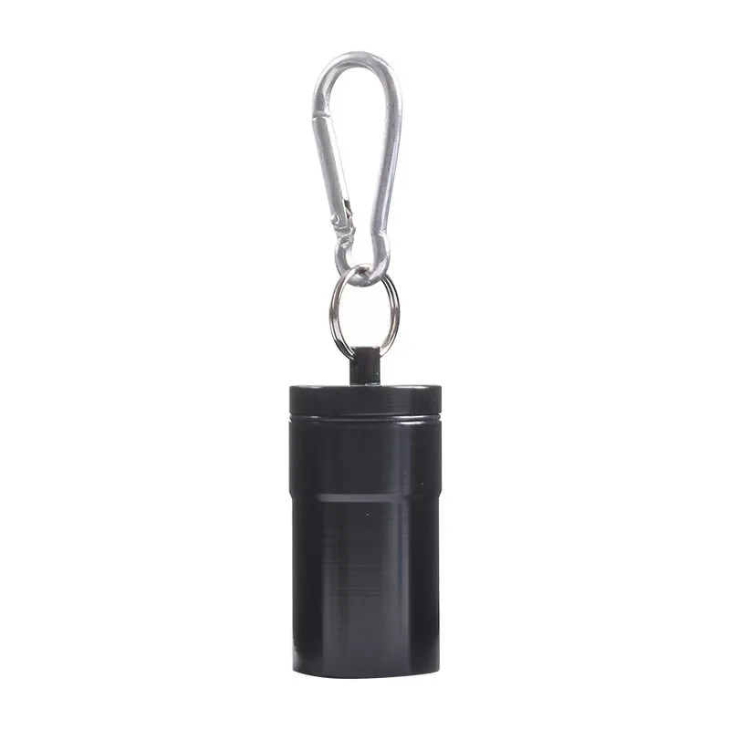 Portable Pocket Cigarettes Ashtray Aluminum Storage Tube Holder with Lid and Keychain Windproof 1Pcs