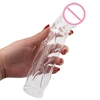 18cm Penis Extender Sleeve Reusable Condoms Delay Ejaculation Cock Rings Prostate Massager Sex Toys For Men Sex Products 1