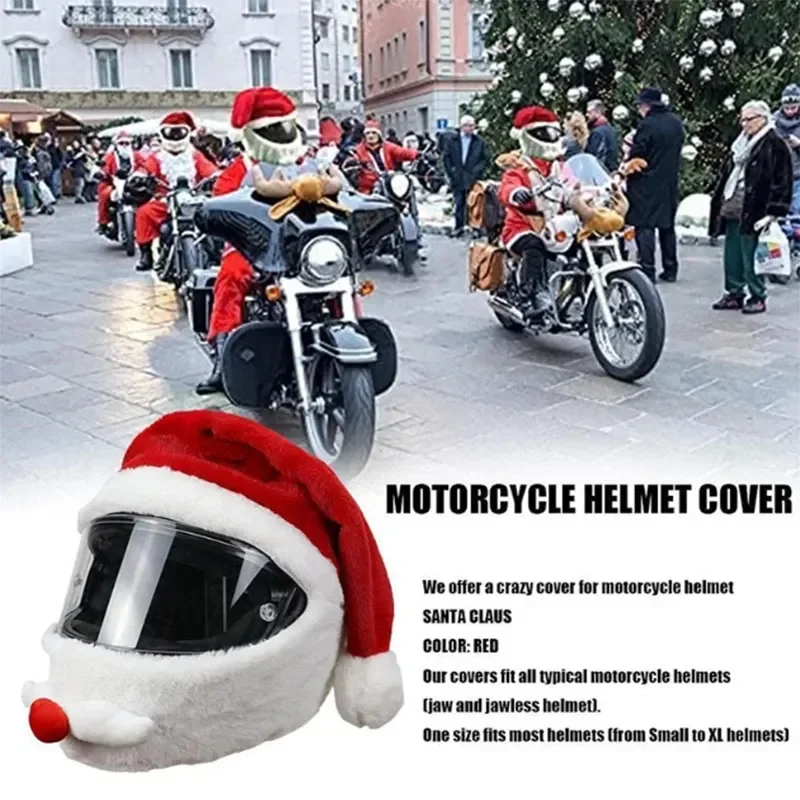 

Christmas Santa Cartoon Motorcycle Helmet Cover Nativity Helmet Cover Santa Claus Xmas Hat Decoration Accessories for Men