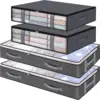 4-Pack Large Capacity Underbed Storage Bags Organizer with Clear Window and Handles for Blanket, Comforter, Bedding, Clothes 1