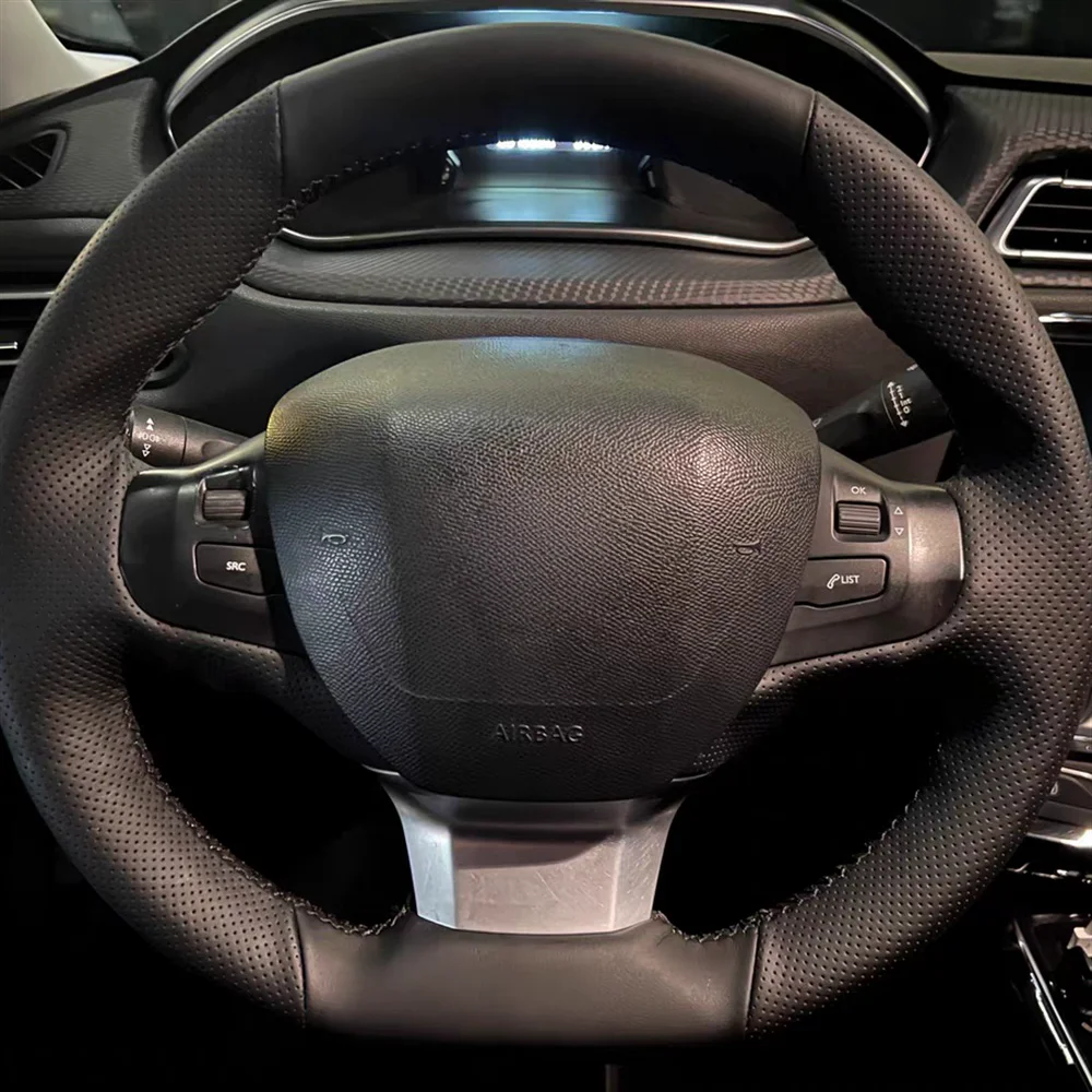 Kunden spezifische Hand nähen Auto Lenkrad abdeckung Mikro faser Leder Lenkrad Geflecht für Peugeot 2014 2014-2018