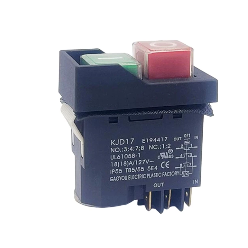 

Plastic Electromagnetic Switches Push Button 127V 18A 6 Pin for Outdoor Use