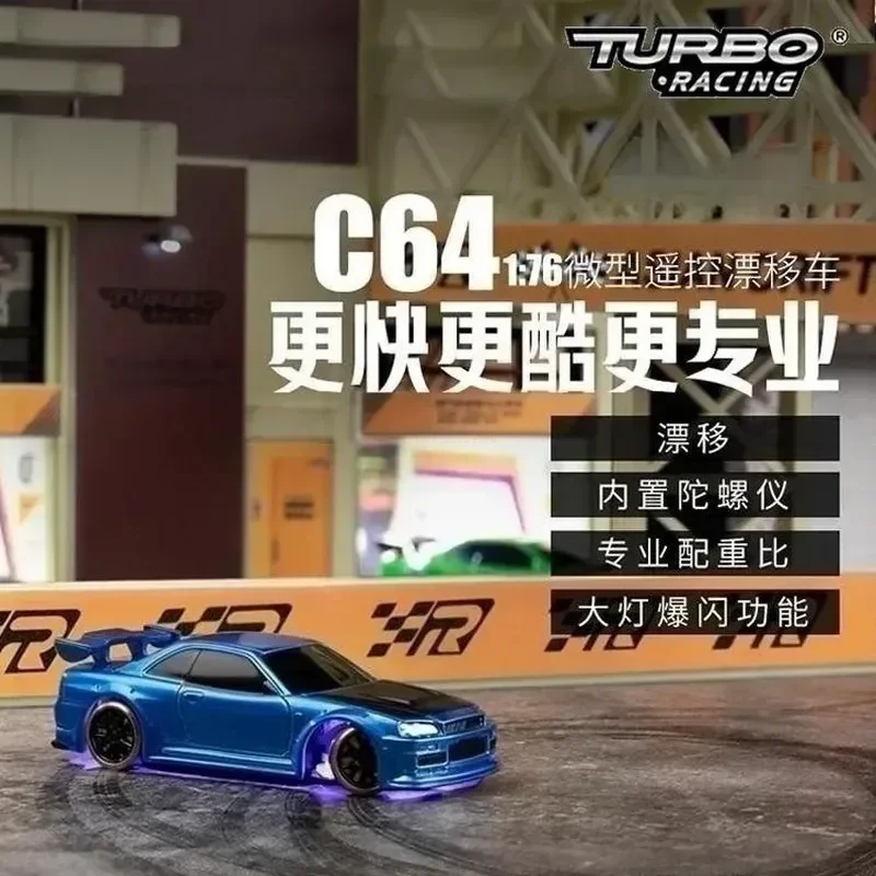 

Turbo Racing 1:76 Mini Remote Control Drift Car C61c62c63c64 Small Proportional Rear Drive Jdm Toy Gift Safe And Reliable