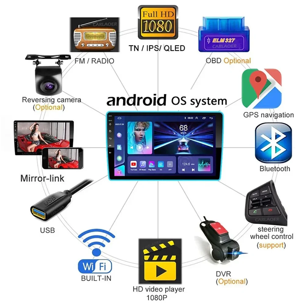 Android 14 Radio de coche para TOYOTA WINDOM LEXUS ES 1997-2001 Autoraido estéreo navegación GPS Multimedia vídeo Carplay DVD unidad principal 6