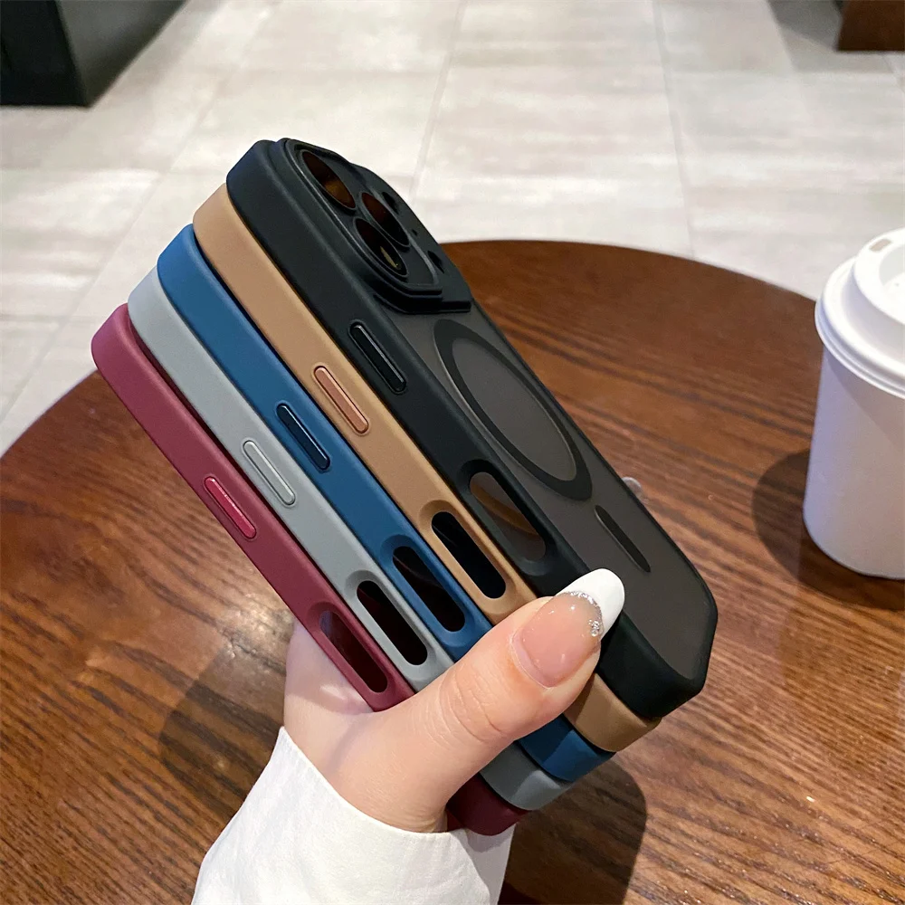 Matte Frosted Magnetic Case with Lens Protection