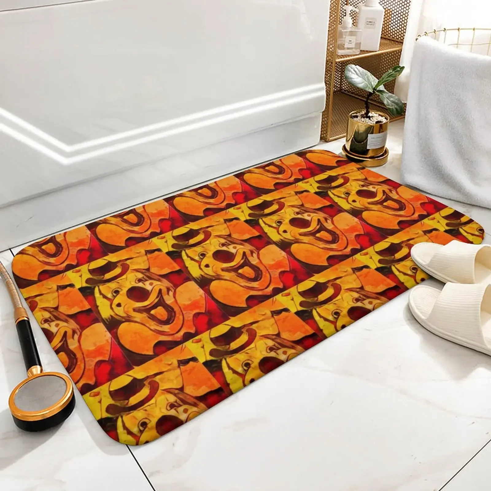 Orange Clown carpet Polyester carpet non-slip floor mat, doormat, bedroom, kitchen, bathroom decoration
