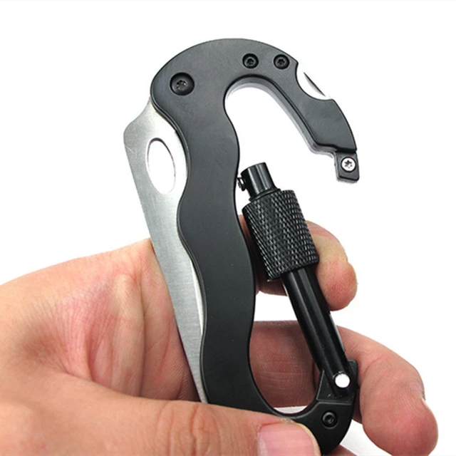 Mini couteau de poche pliant en acier inoxydable, mousqueton, portable,  extérieur, multifonction, escalade, structure, EDC - AliExpress