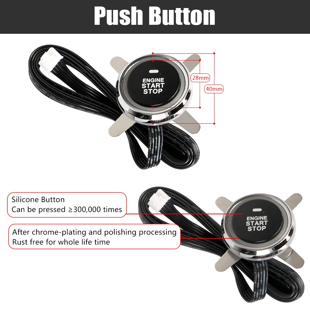 자동차 시동 정지 키리스 엔트리 시스템, 범용 원 단추 시동 푸시 시스템, 스마트폰 제어 원격 시동 키트