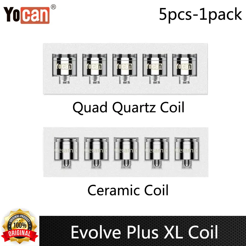 Original Yocan Evolve Plus XL Vaporizer Replaceable Coil Quad Quartz