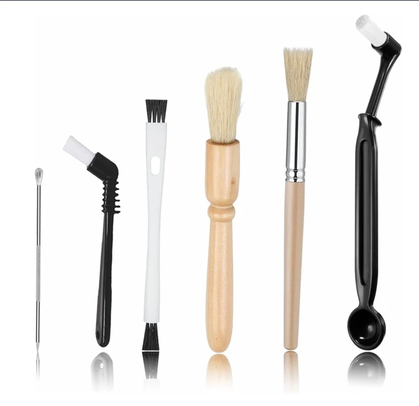 Coffee Cleaning Brush 4/5 pcs Set Espresso Brush Kit Include Wooden Coffee Grinder Machine Cleaning Nylon