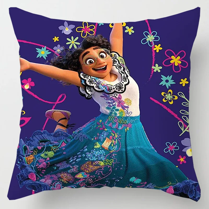 thumbnail image 1 of Funda de almohada de 45 cm de Disney Encanto, figura de la película Mirabel, decoración de cumpleaños para el hogar, funda de almohada con cremallera invisible, 1 of 5