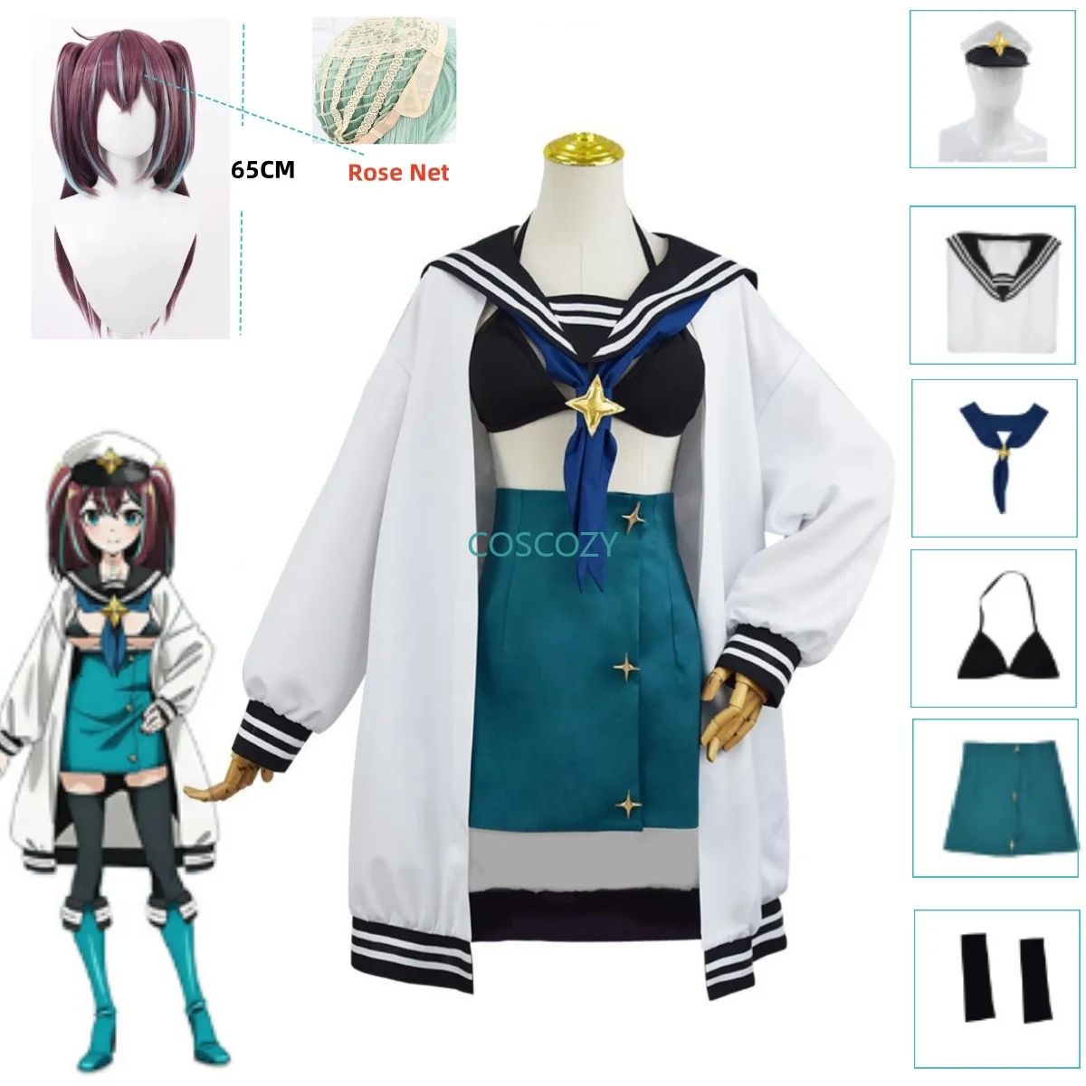 

Loco Musica Cos Anime Mahou Shoujo Ni Akogarete Gushing Over Magical Girls Akoya Matama Cosplay Costume Wig Uniform Con Cosplay