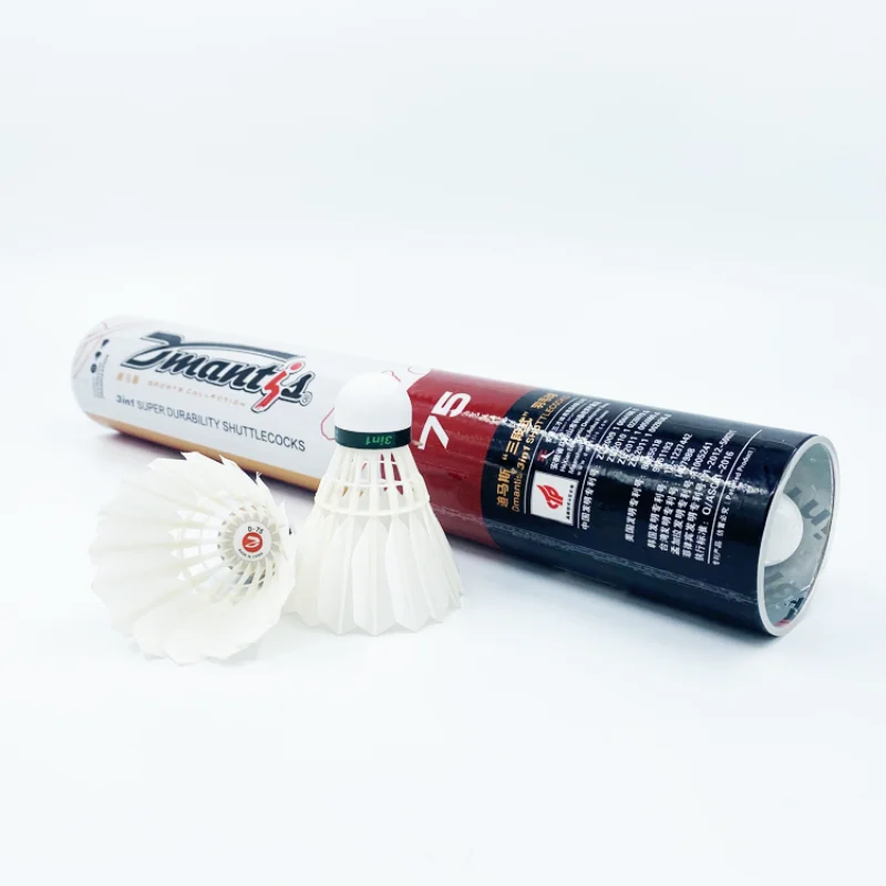 3in1 Fiber Cork Duck Feather Badminton Shuttlecock Birdies D75 Hybrid Shuttlecock