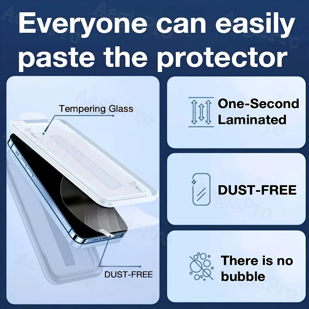 3-Piece Full Coverage Screen Protector Set with Automatic Dust Removal, 9H Hardness, and Anti-Fingerprint Features