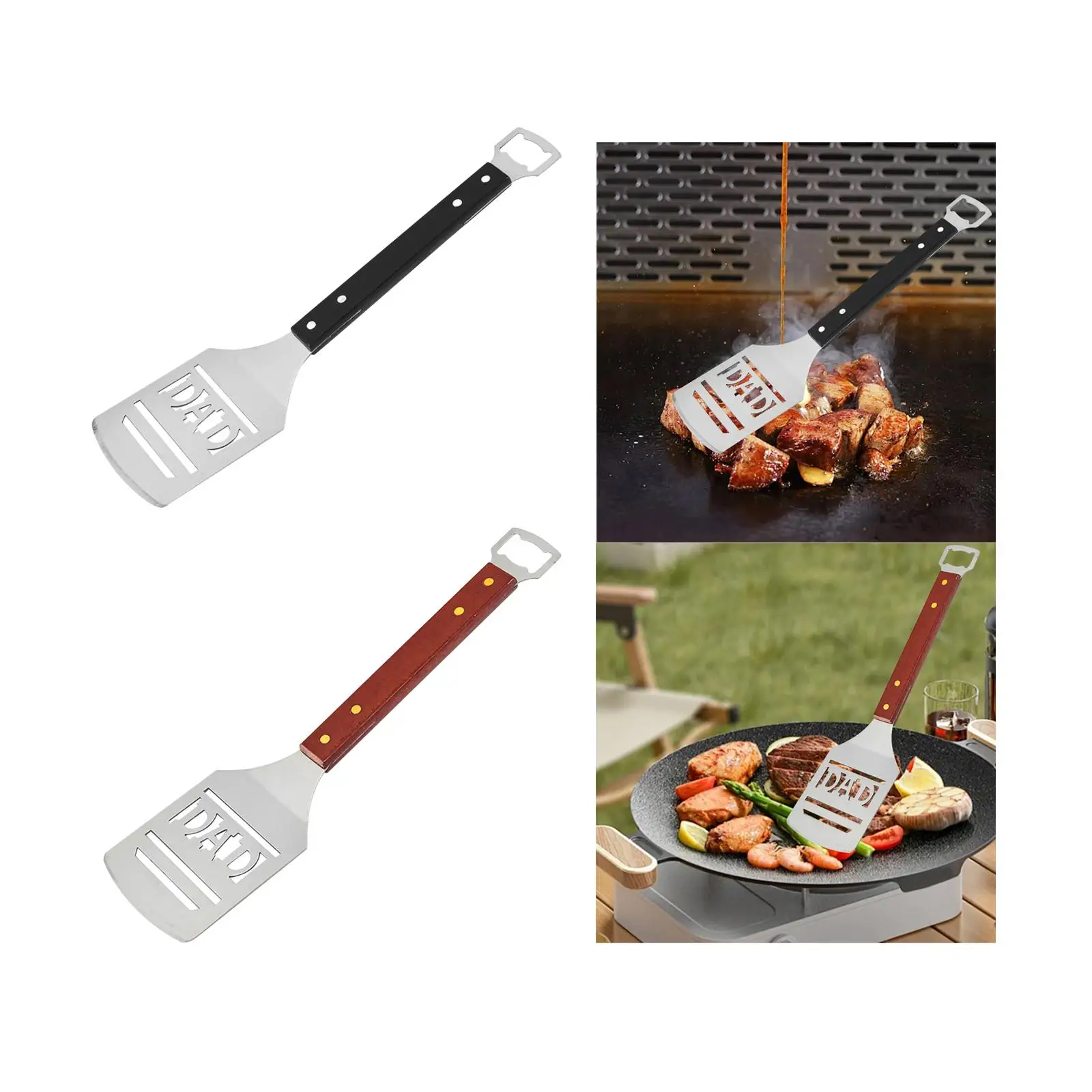 Stainless Steel BBQ Spatula Father`s Day Gifts for Campfire Parties Camping