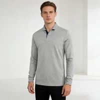 T-shirts à manches longues 95% coton pour hommes, vêtements décontractés de marque, t-shirts tendance, t-shirts noirs et blancs, polos pour hommes 2