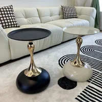 Petit appartement table d'angle européenne en fer forgé balcon table basse mobile chambre chevet petite table ronde table de bord de canapé 1