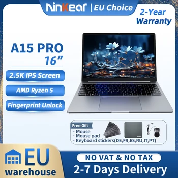 Ninkear A15 Pro Laptop 16" IPS 2.5K FHD AMD Ryzen 5 Notebook 16G DDR4+1TB 54Wh Battery Windows 11 PRO Office Computer