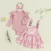 Adorable Baby Girls Winter Outfit Set with Knit Sweater Plaid Skirt and Matching Headband - 3 Piece Clothing Ensemble - Image 5
