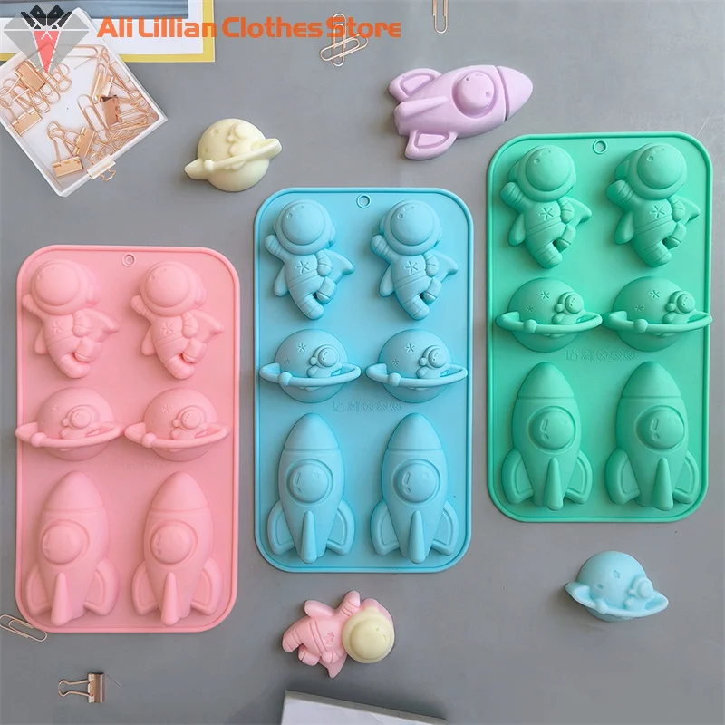6 Company Astronaut Rocket 760 Silicone Mold Baking Cake Mold Pudding Bread Baking Pan Soap, cake mould
