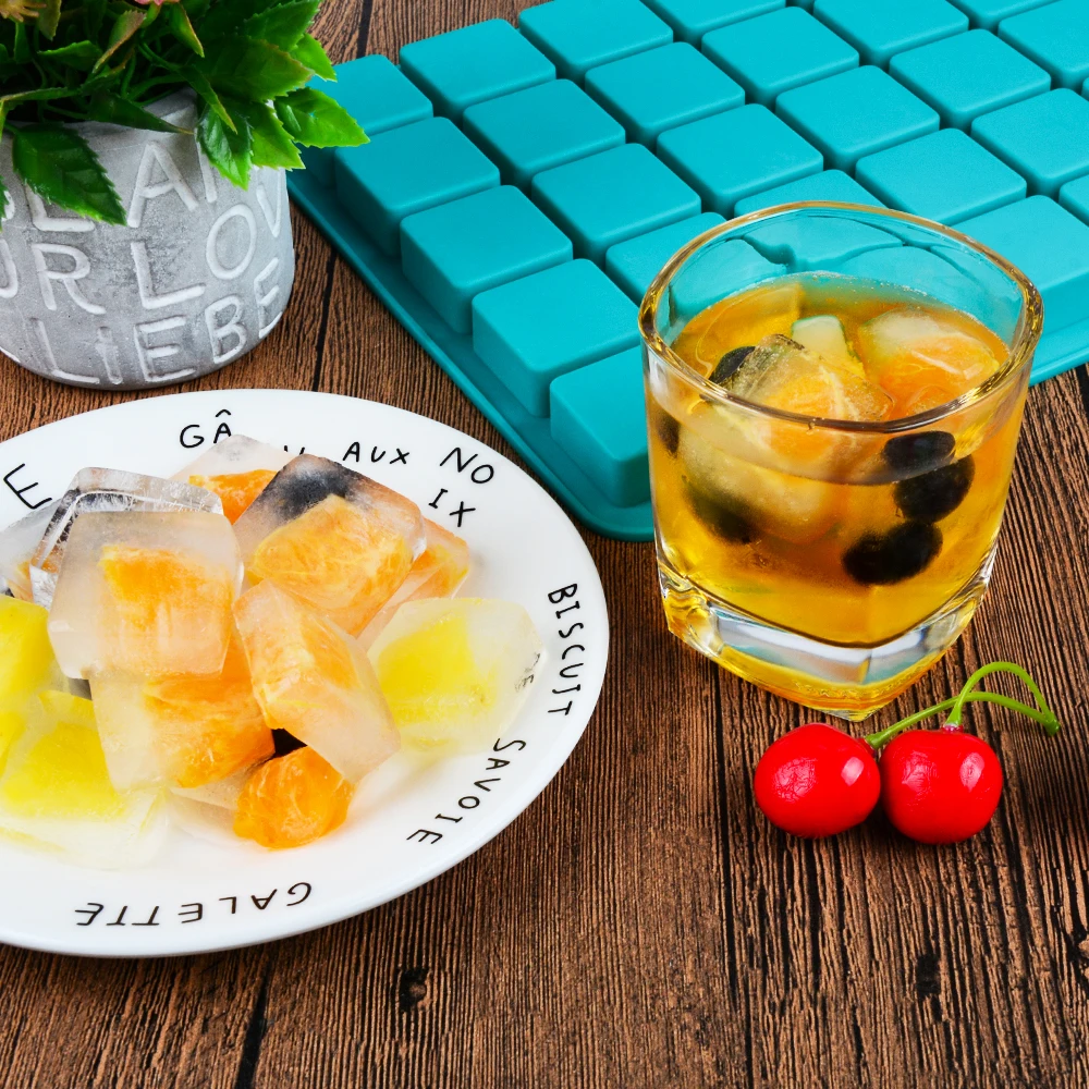 Reusable Ice Cube Tray Silicone Ice Mold for Fruit Cuber Maker Freezer Forms for Cocktails Whiskey Summer Drinks