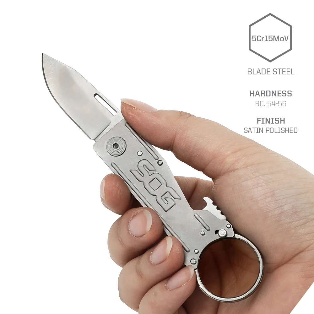 SOG KeyTron Keychain Folding Knife- Convenient 1.8 Inch EDC